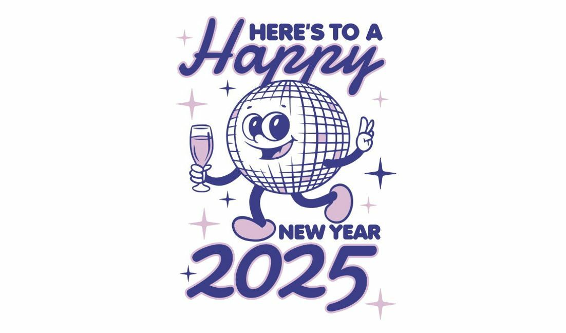 Festliche Neujahrs-Discokugel-Illustration T-Shirt-Designvorlage