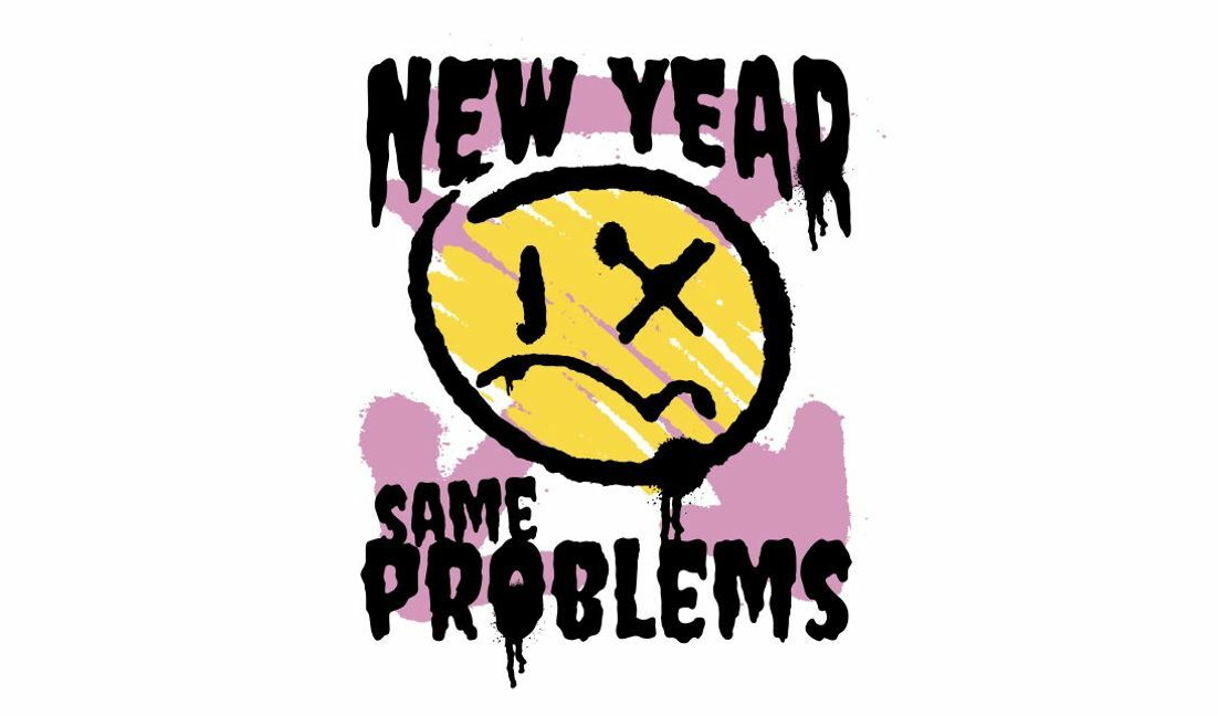 Plantilla de diseño para camiseta Diseño de frase lúdica de Año Nuevo con un toque de humor.