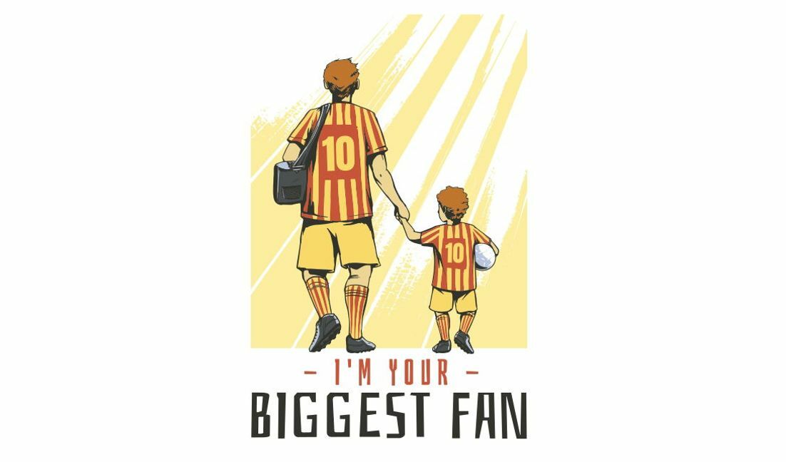 Heartwarming sports fan illustration t-shirt design template