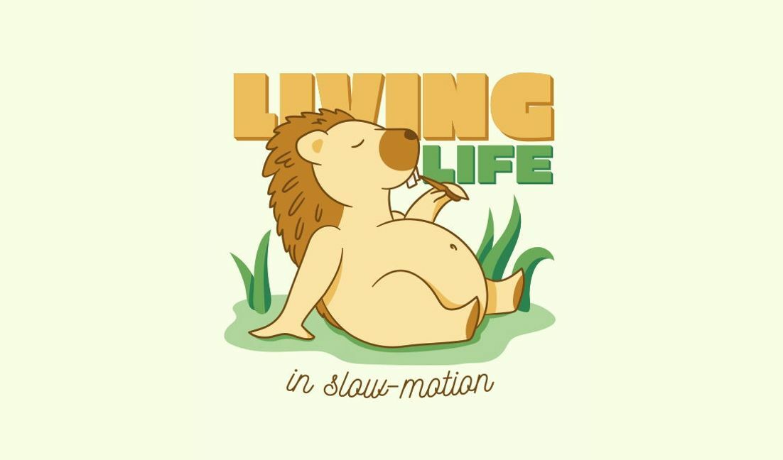 Modelo de design para camiseta Citação de ouriço brincalhão vivendo a vida