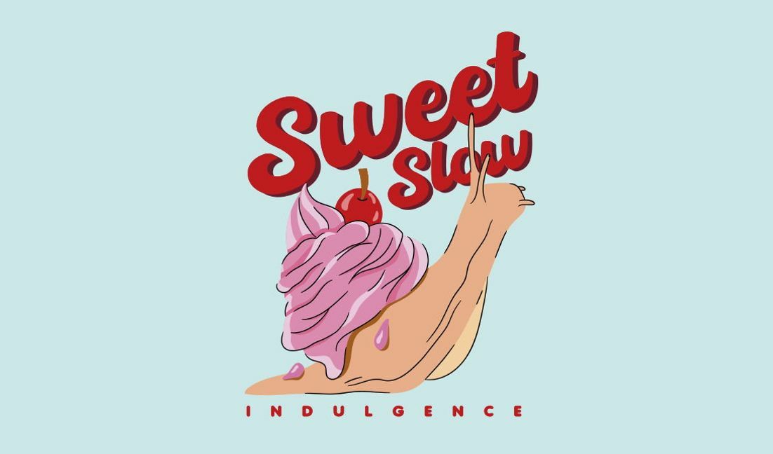 Plantilla de diseño para camiseta Diseño divertido de helado de caracol con mensaje indulgente.