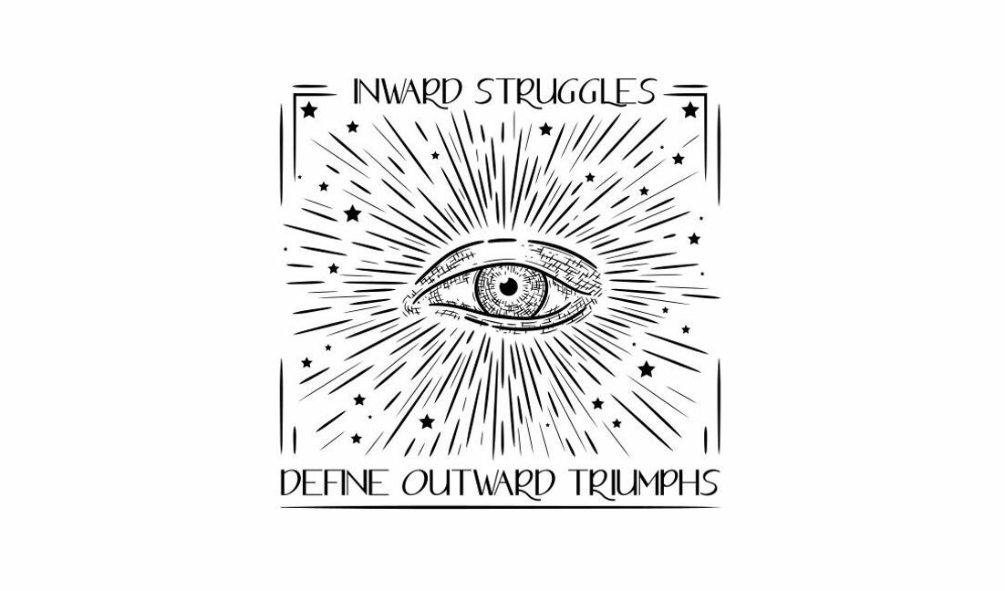 Modelo de design para camiseta Ilustração inspiradora de olhos com citação motivacional