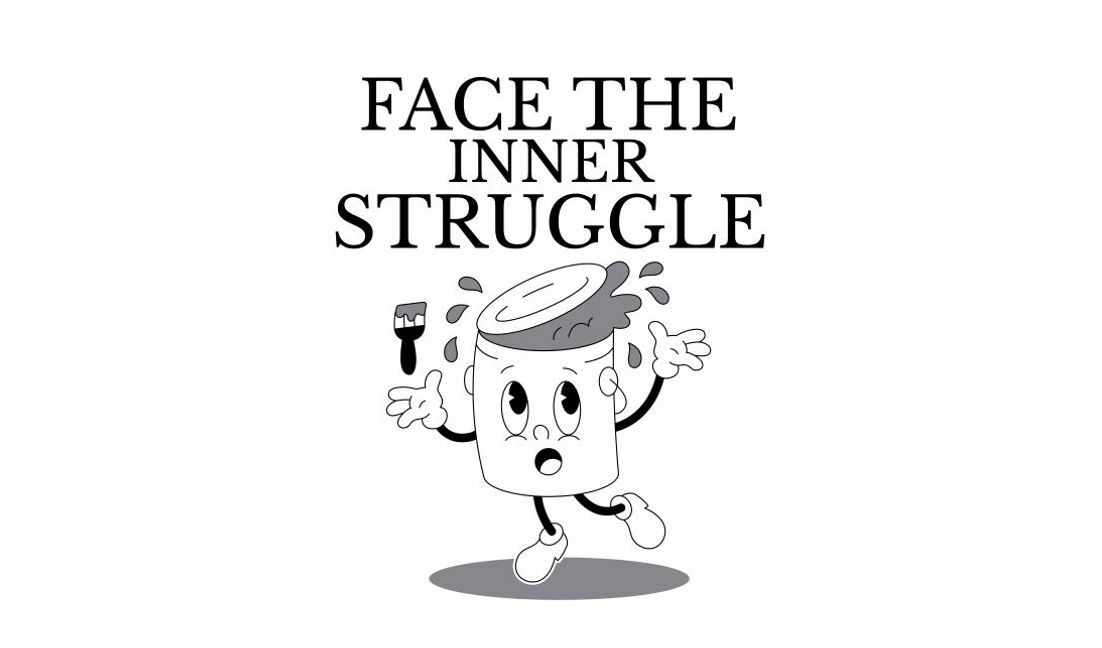 Modelo de design para camiseta A luta interior humorística pode projetar