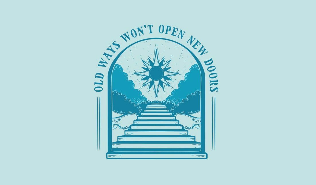 Plantilla de diseño para camiseta Diseño de escalera inspirador con cita motivacional.