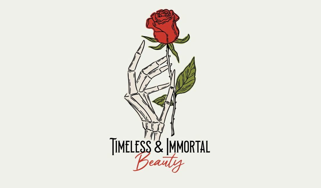 Unique skeleton hand with rose design t-shirt design template