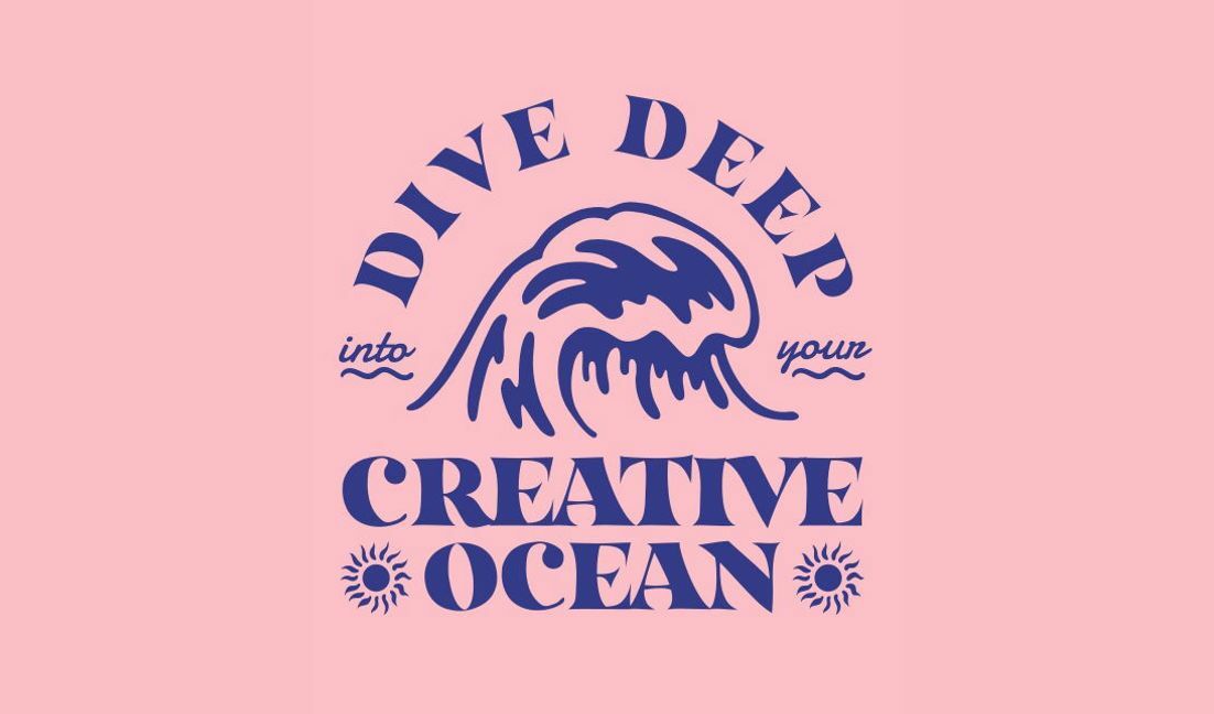 Inspirierendes Ozeanwellen-Zitatdesign T-Shirt-Designvorlage