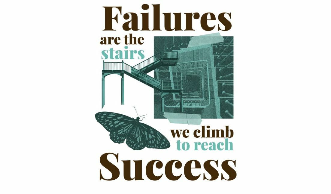 Inspirierendes Zitatdesign über Erfolg und Misserfolg T-Shirt-Designvorlage