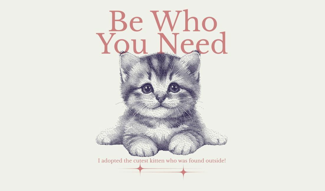 Plantilla de diseño para camiseta Lindo diseño de cita de adopción de gatitos