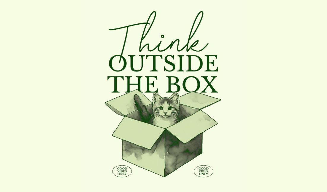 Playful cat illustration with encouraging quote t-shirt design template
