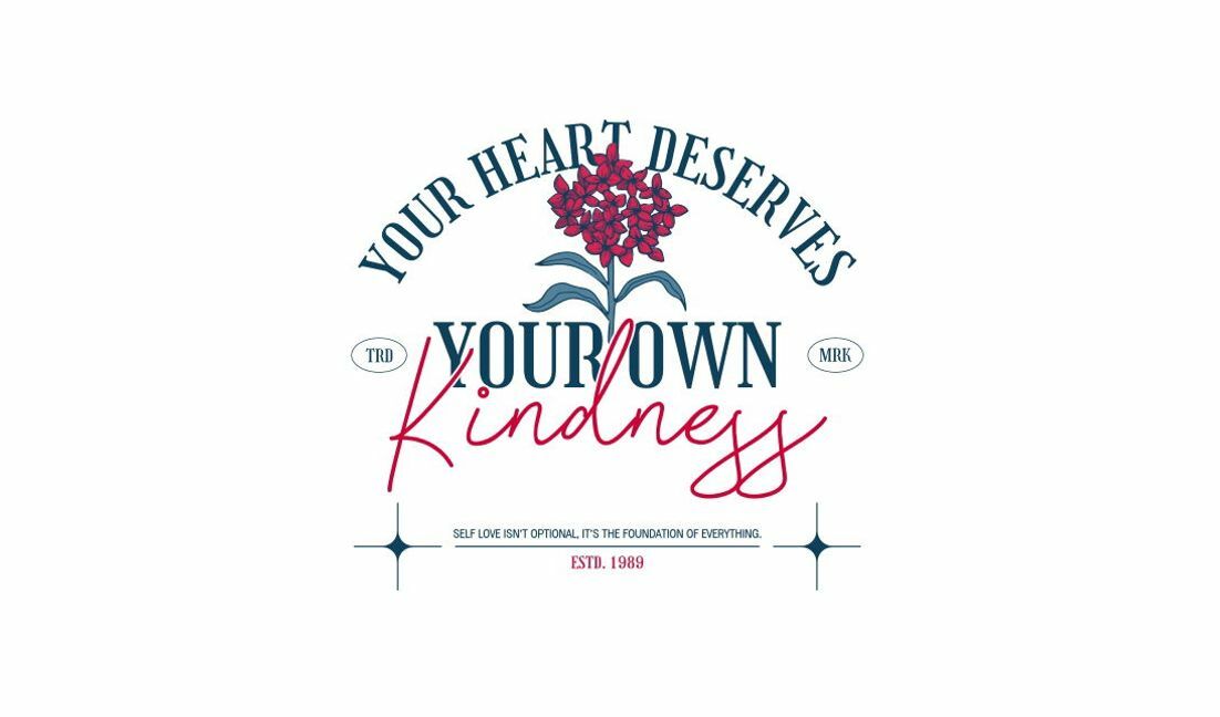 Plantilla de diseño para camiseta Diseño de cita inspiradora de bondad con elementos florales.