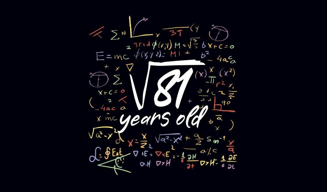 Plantilla de diseño para camiseta Diseño de cumpleaños con temática matemática y edad.