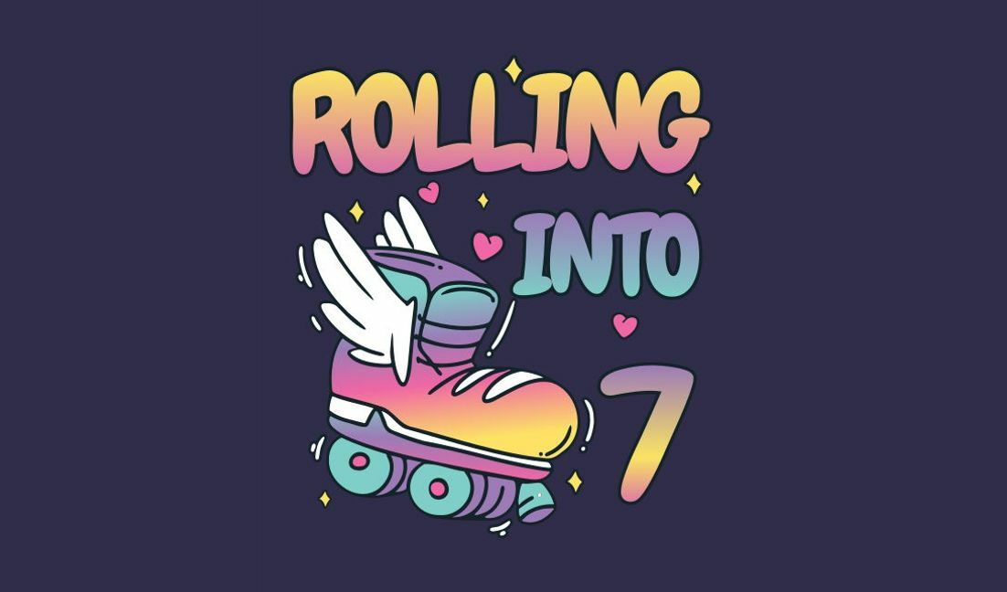 Modelo de design para camiseta Design lúdico de aniversário com patins
