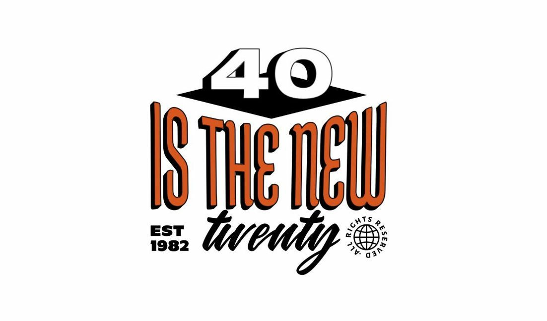 Playful birthday milestone design for 40th celebration t-shirt design template