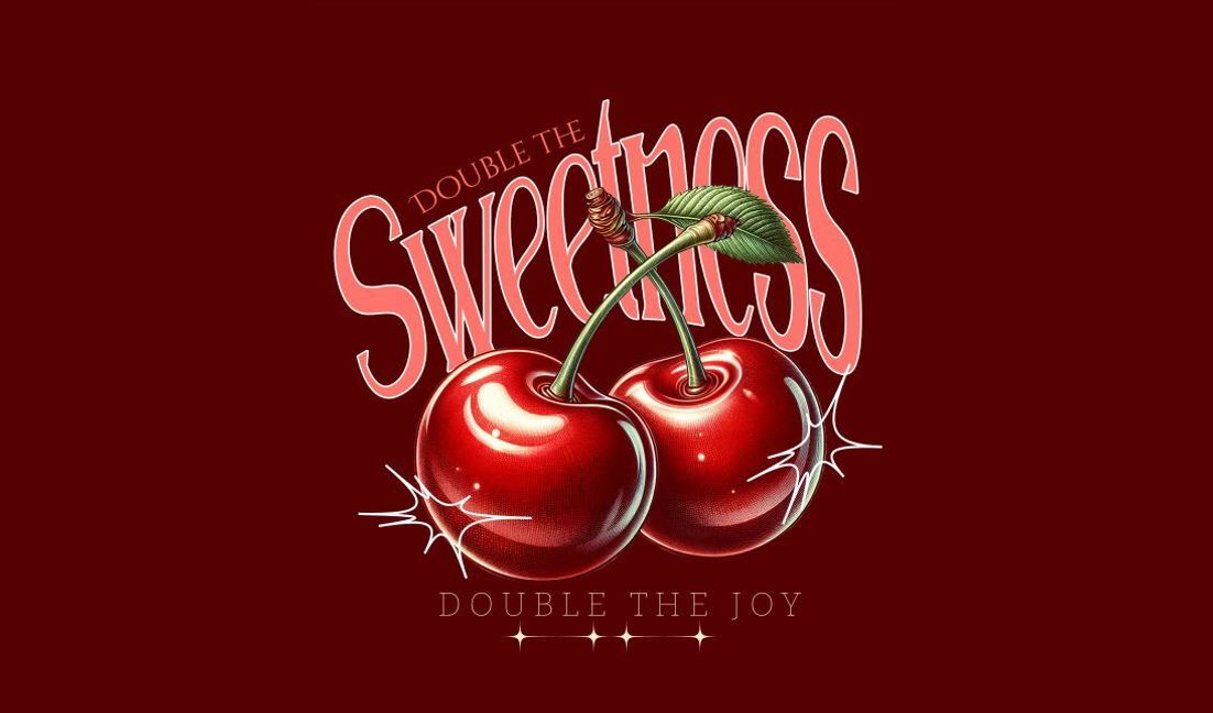 Bezauberndes Kirschsüße-Design T-Shirt-Designvorlage