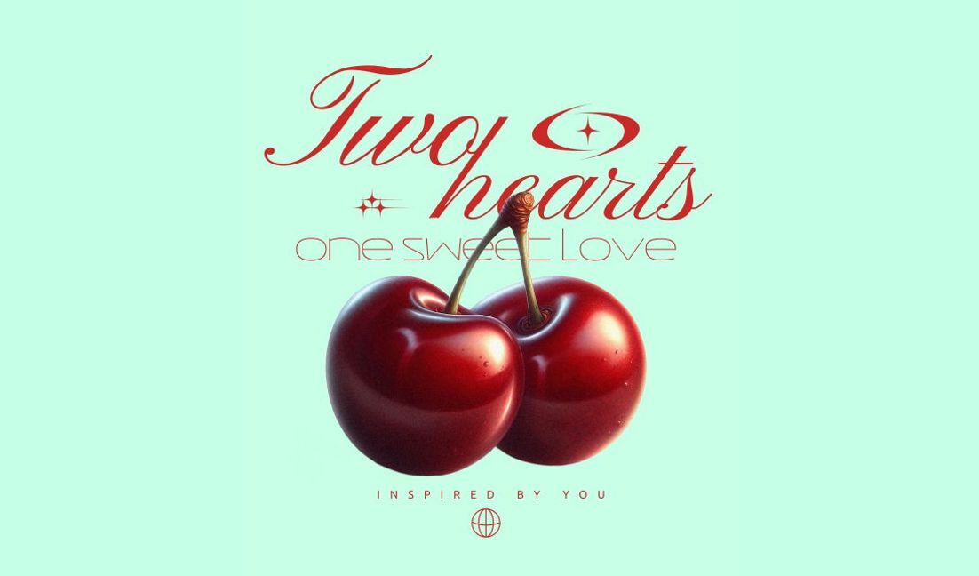 Playful cherry love quote design t-shirt design template