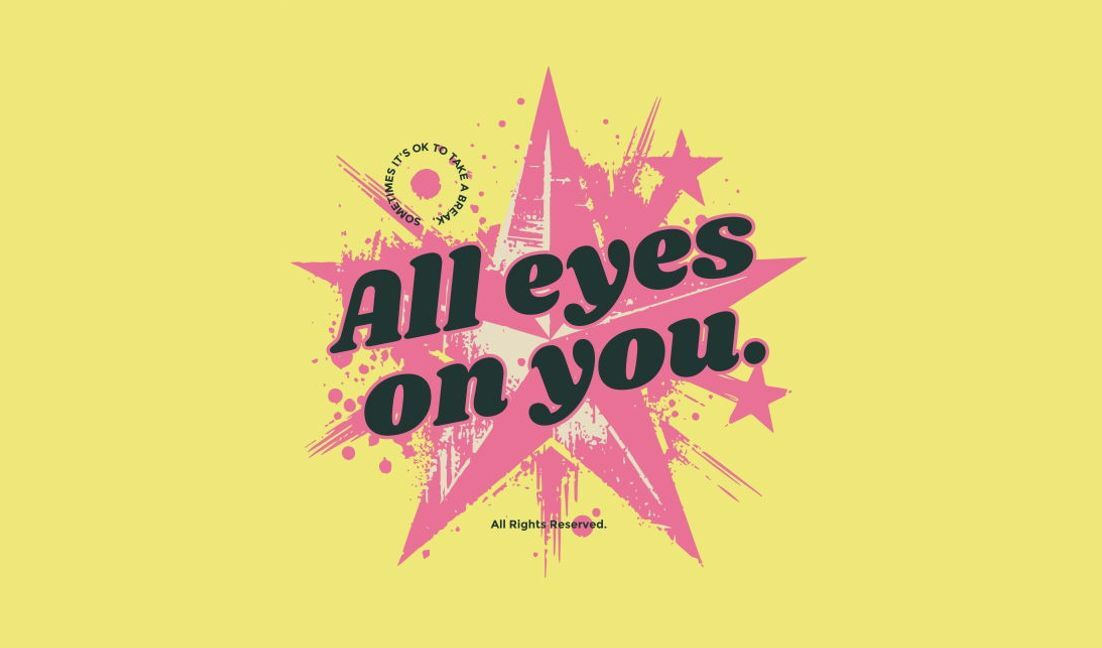 Bold star graphic with motivational quote t-shirt design template