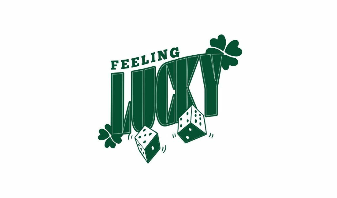 Verspieltes Glücksbringer-Design mit Würfeln und Kleeblättern T-Shirt-Designvorlage