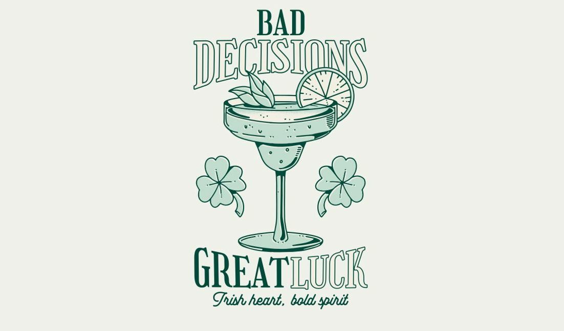 Playful drink-themed quote design t-shirt design template