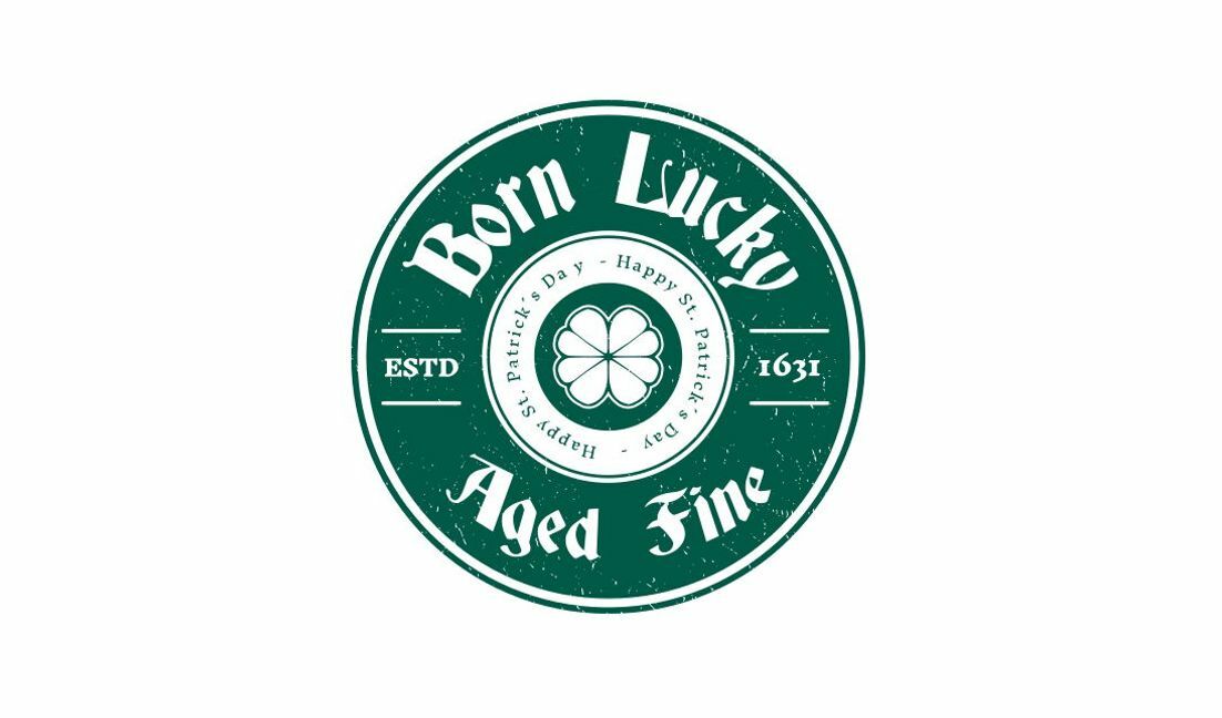 Vintage st patrick's day lucky charm design t-shirt design template