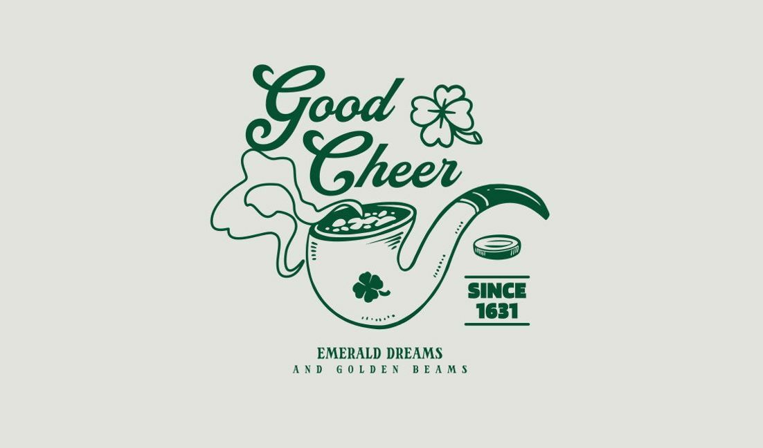 Playful vintage pipe design with cheerful message t-shirt design template