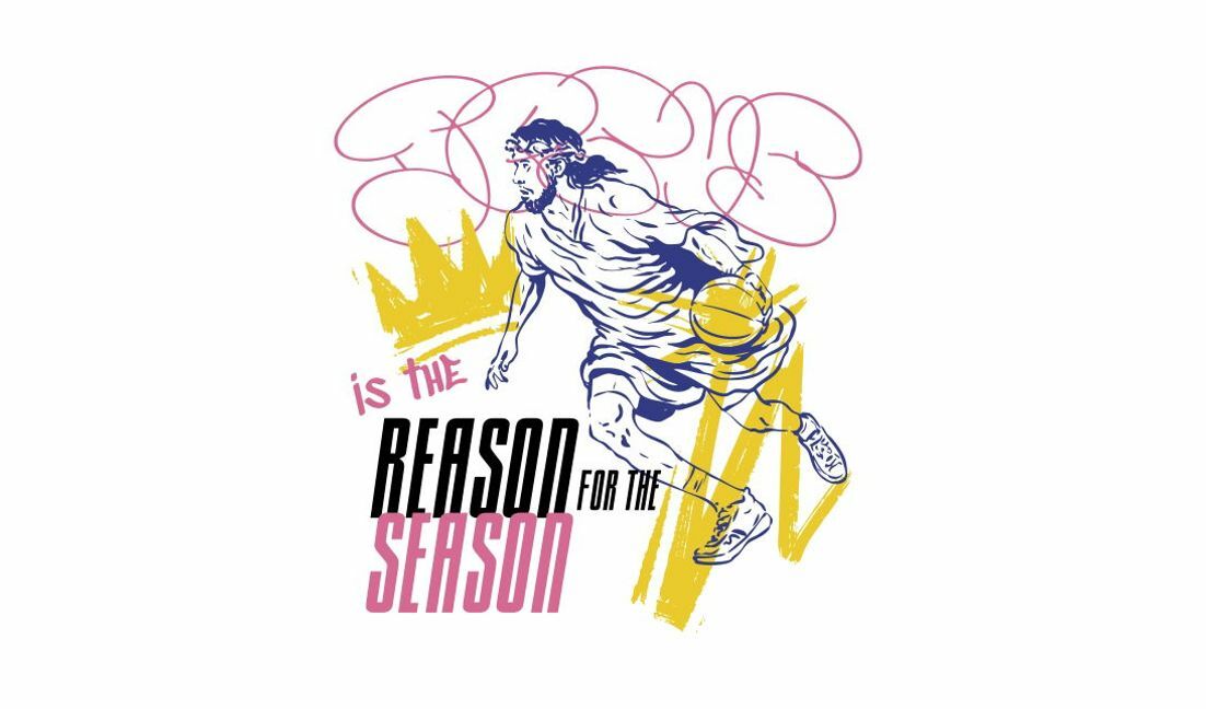 Dynamic basketball player graphic design t-shirt design template