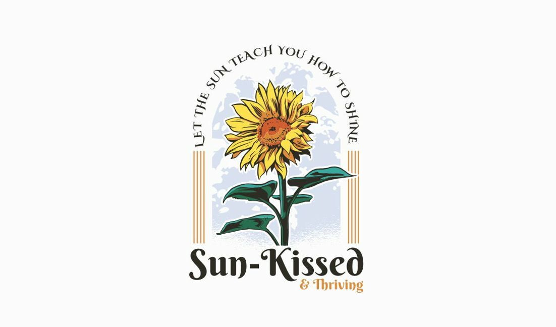 Inspirational sunflower design with motivational quote t-shirt design template