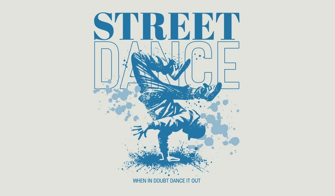 Plantilla de diseño para camiseta Diseño gráfico dinámico de baile callejero