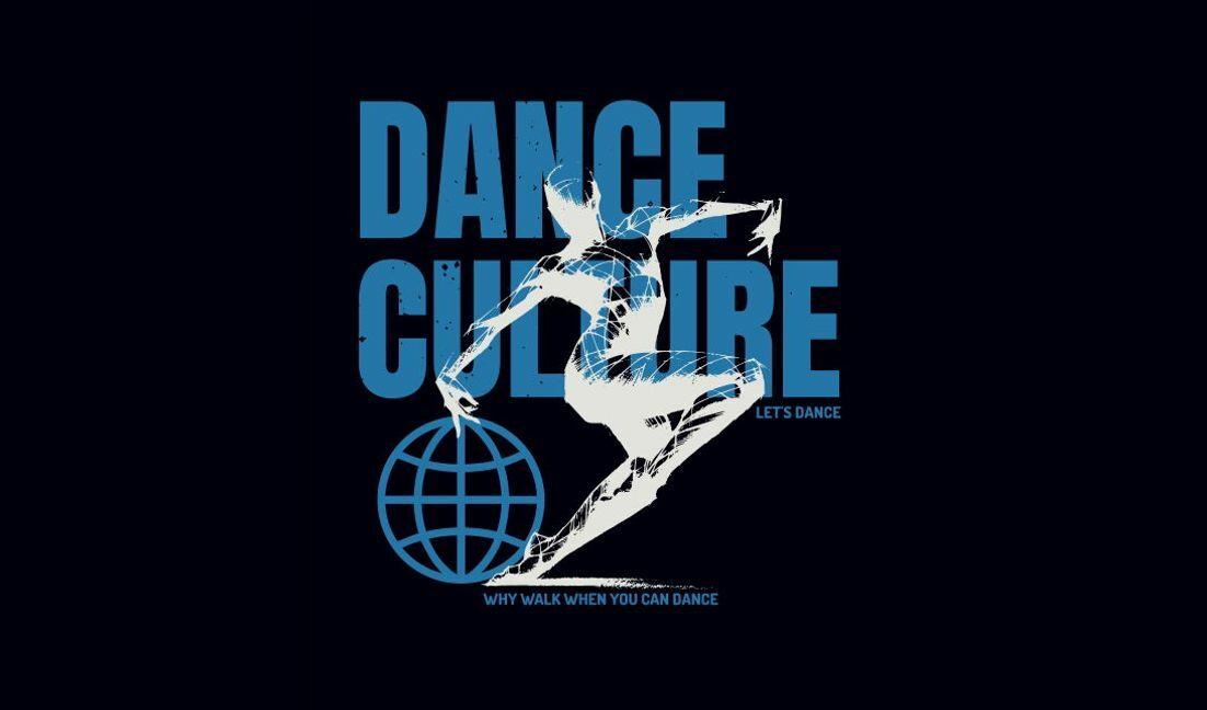 Dynamische Tanzkultur-Illustration T-Shirt-Designvorlage