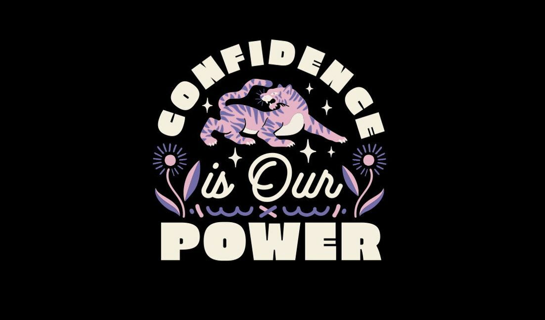 Modelo de design para camiseta Design de tigre empoderador com mensagem de confiança