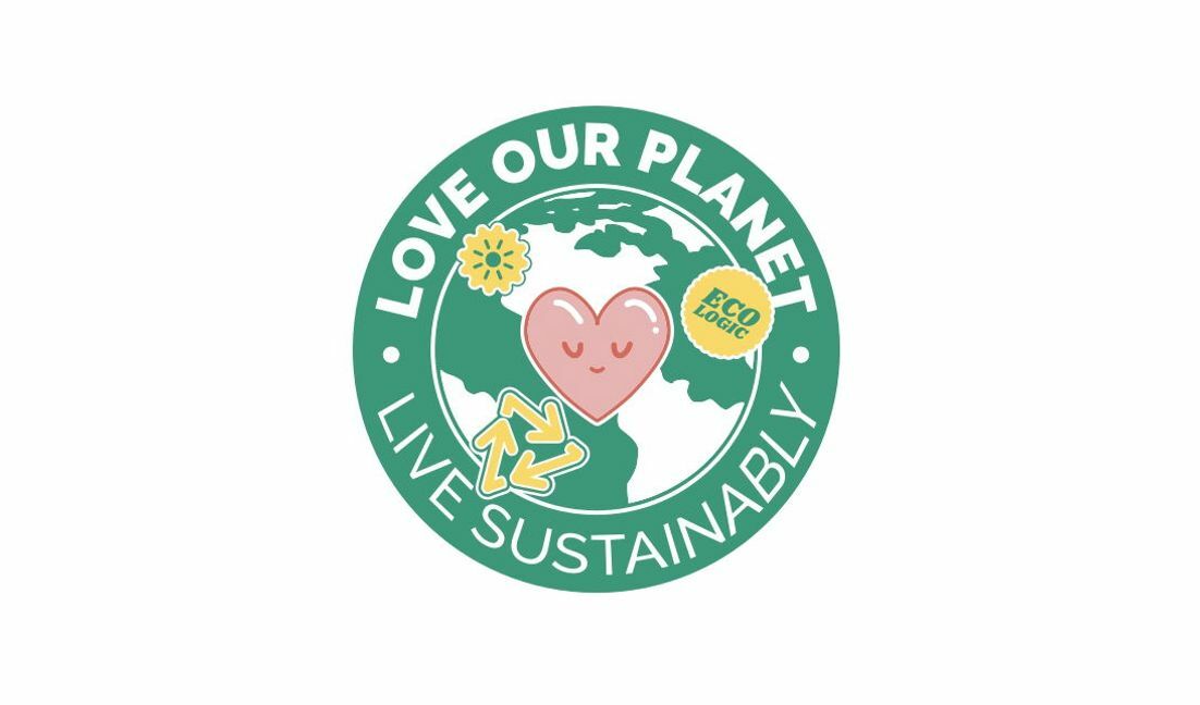 Playful eco-friendly planet illustration t-shirt design template