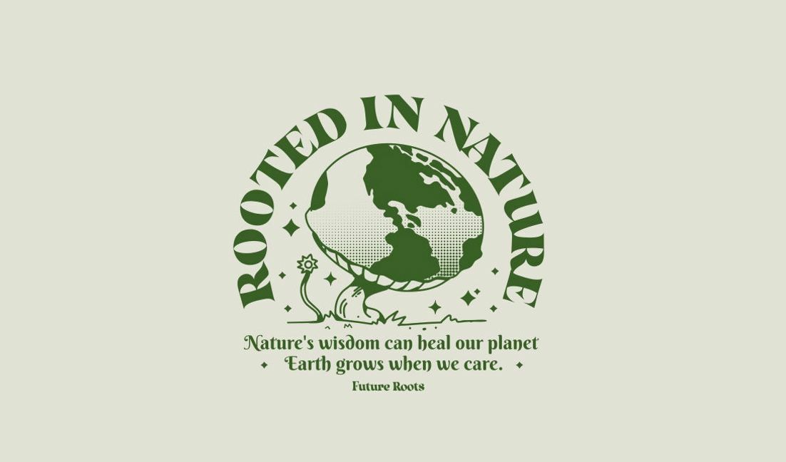 Modelo de design para camiseta Design ecológico focado na natureza com citação motivacional