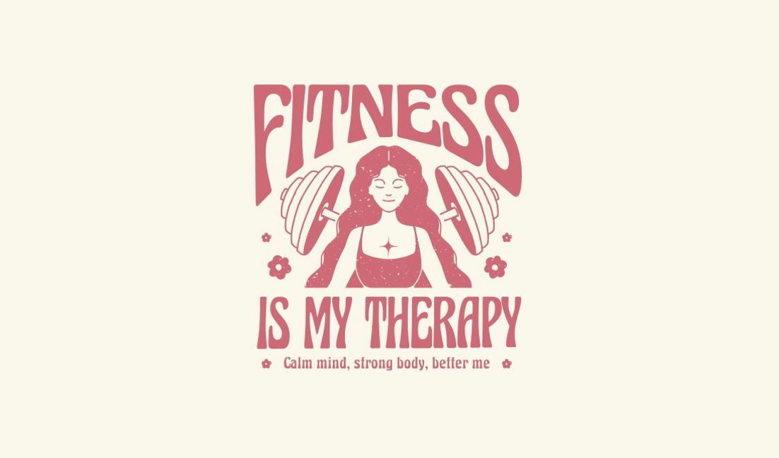 Empowering fitness therapy quote design t-shirt design template