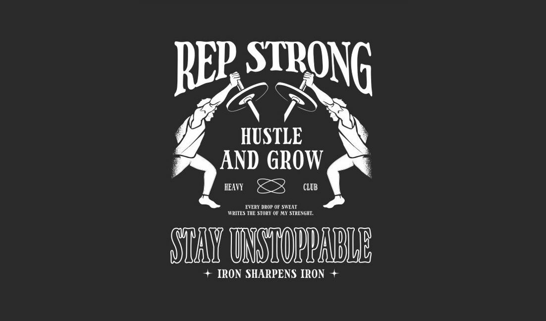 Motivierendes Fitness-Zitat-Design T-Shirt-Designvorlage