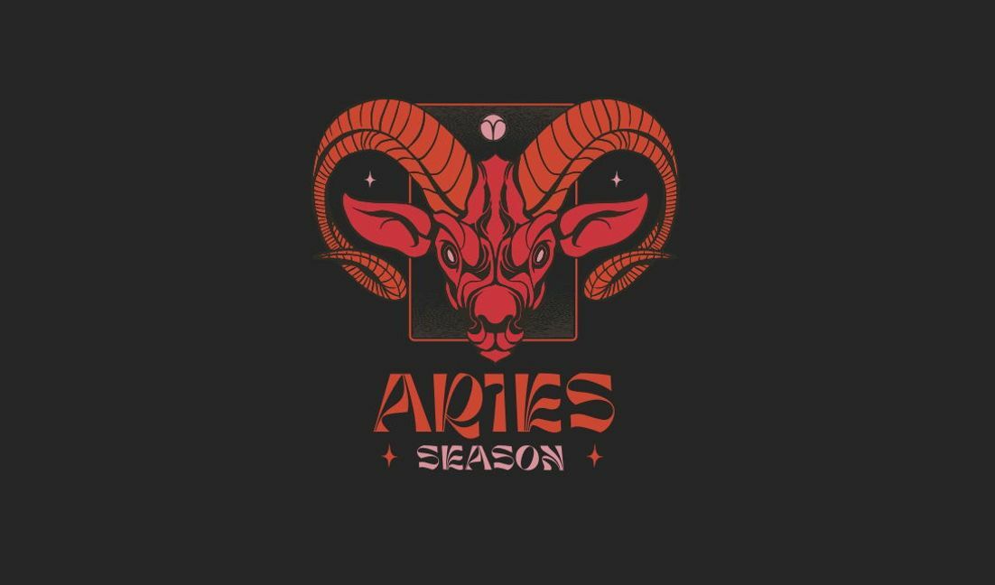 Bold aries season zodiac art design t-shirt design template