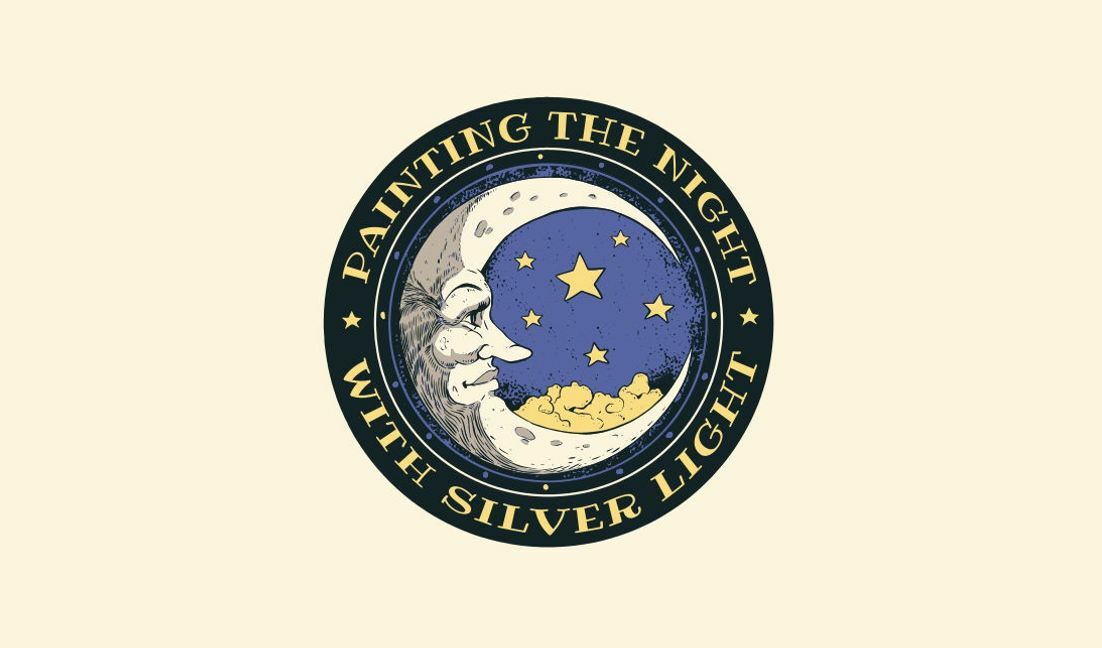 Modelo de design para camiseta Design de citação caprichosa de noite de lua e estrelas