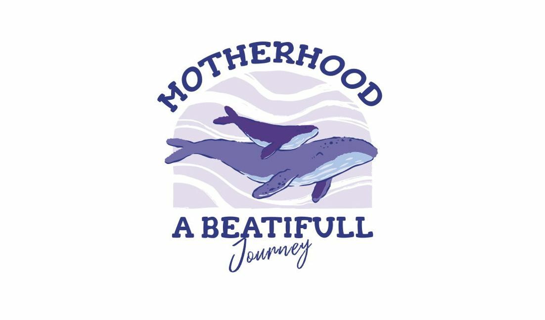 Whimsical motherhood whale design t-shirt design template