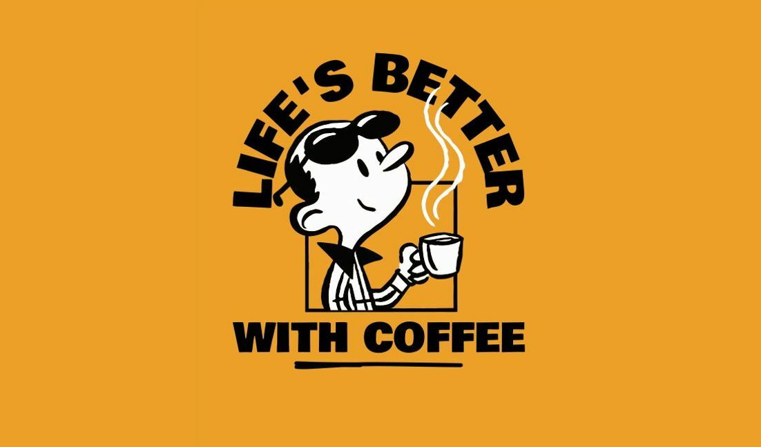 Verspieltes Kaffeeliebhaber-Design T-Shirt-Designvorlage