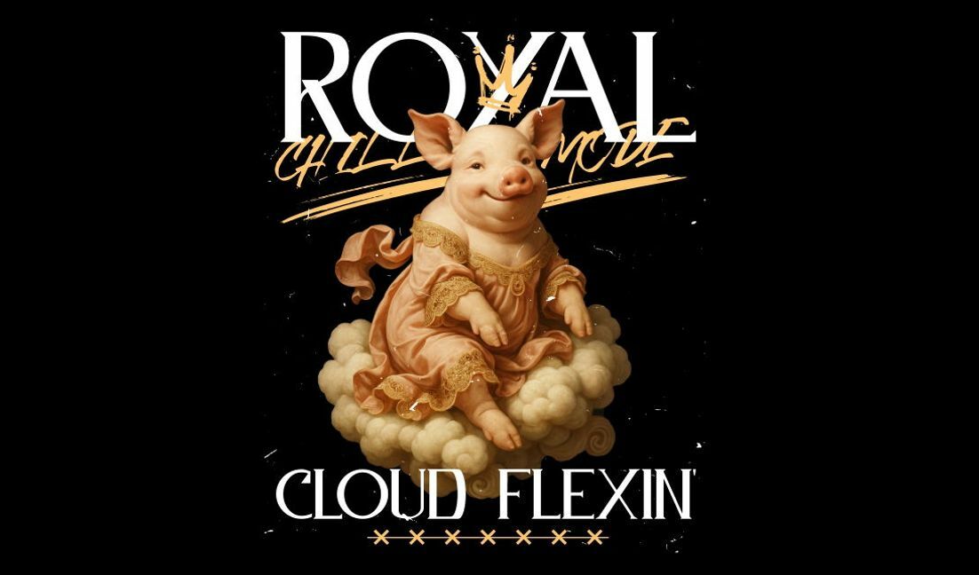 Verspielte Schweineillustration mit königlichem Thema T-Shirt-Designvorlage