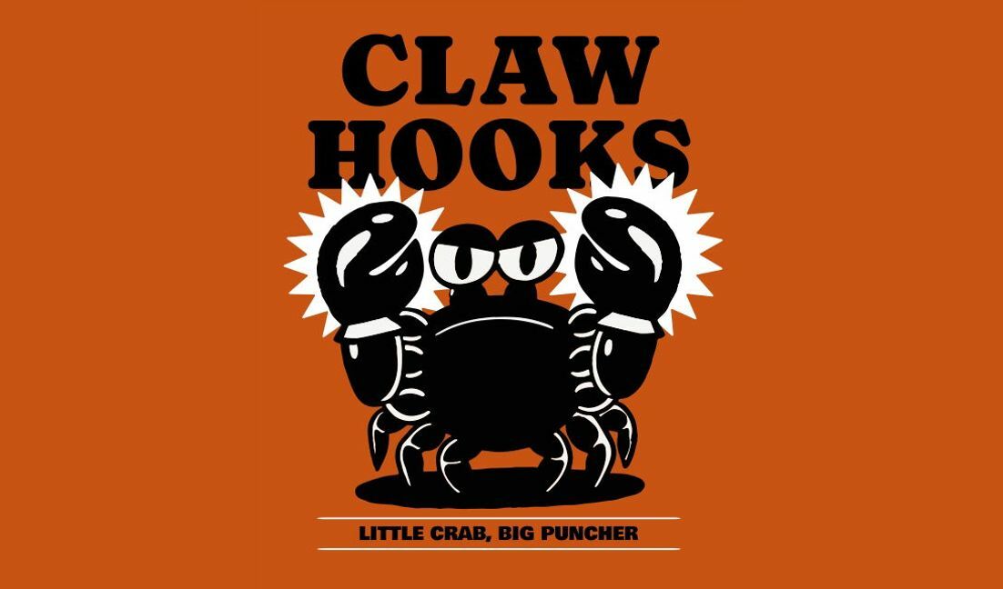 Plantilla de diseño para camiseta Diseño de cangrejo divertido con eslogan de garras