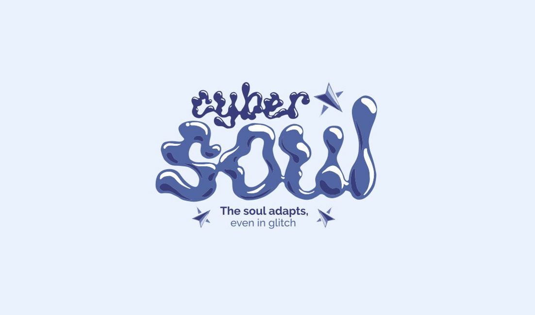 Playful cyber soul design with adaptive quote t-shirt design template