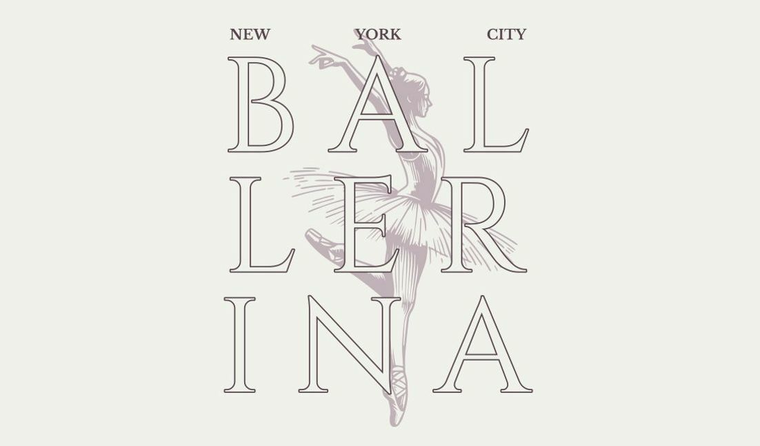 Elegant ballerina design celebrating new york city t-shirt design template