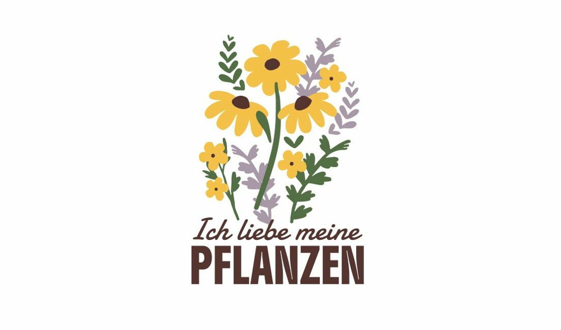 Wunderliches Blumendesign mit Pflanzenliebe T-Shirt-Designvorlage