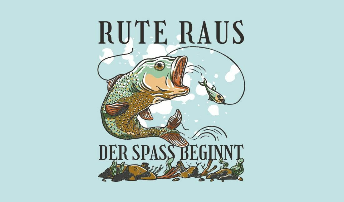 Modelo de design para camiseta Design ilustrativo de citação sobre pesca