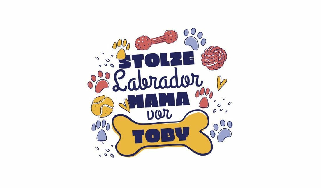 Plantilla de diseño para camiseta Diseño de mamá labrador juguetona para amantes de los perros.