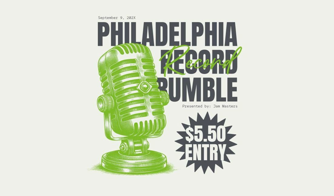 Plantilla de diseño para camiseta Diseño de cartel de evento con micrófono vintage