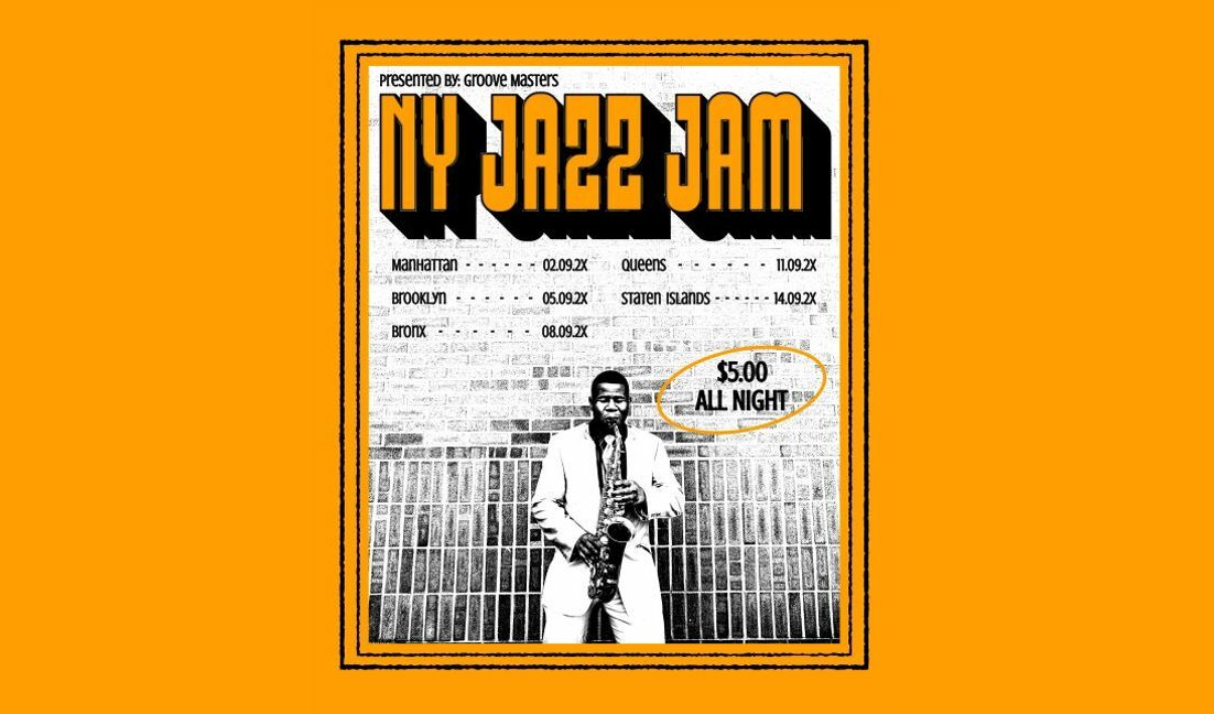 Vintage jazz concert poster design t-shirt design template