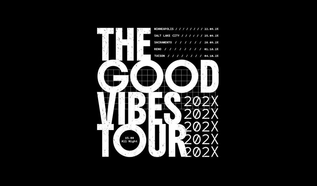 Plantilla de diseño para camiseta Diseño elegante de póster de gira de conciertos