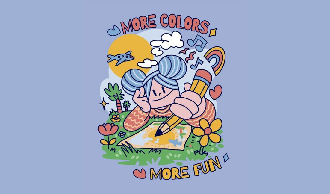 Playful art illustration with inspirational quotes t-shirt design template