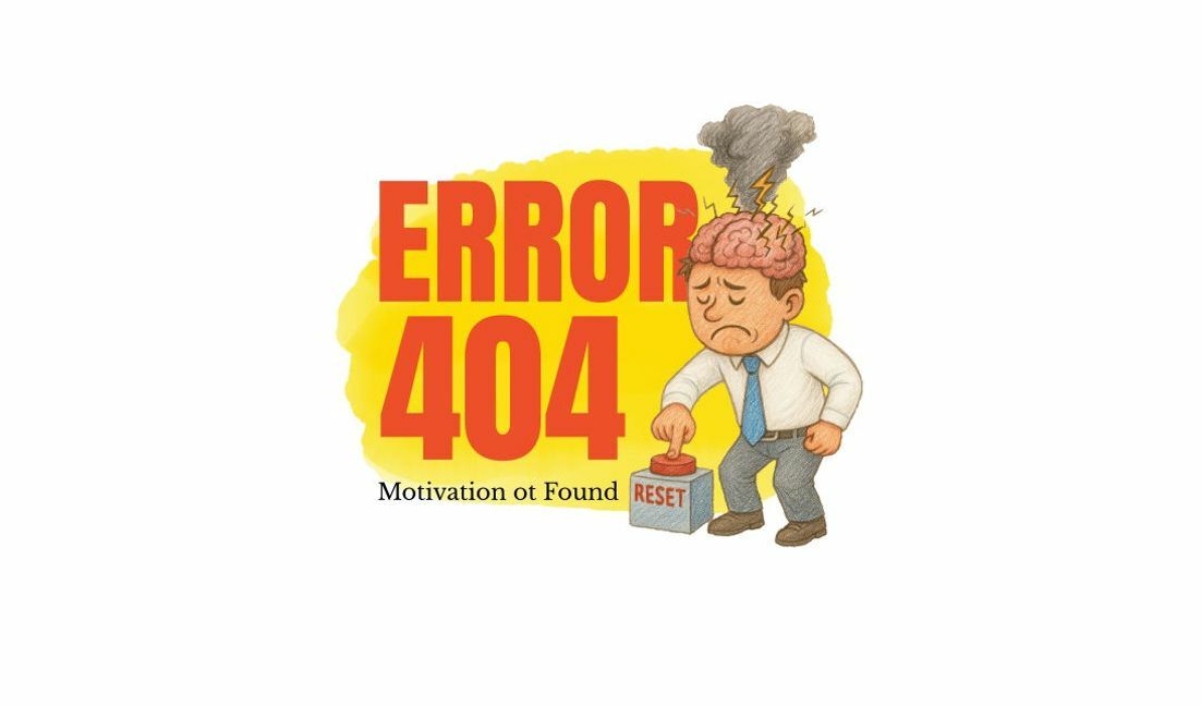 Humorvolles Fehler 404 Motivationsdesign T-Shirt-Designvorlage
