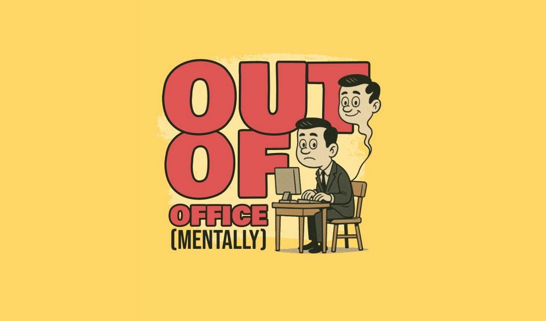 Humorvolles Design für die mentale Pause außerhalb des Büros T-Shirt-Designvorlage